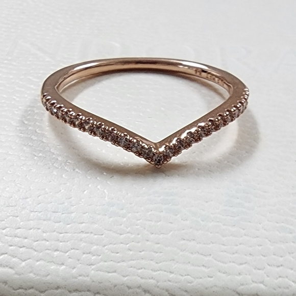 Pandora Sparkling Wishbone Ring size 64 US 10.5 - Picture 3 of 9